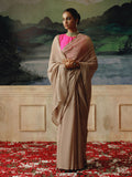 Hand dyed Grey mukaish saree