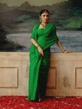 Hand Dyed Green mukaish saree
