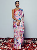 Pink floral saree set