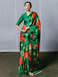 Large hand painted floral saree set