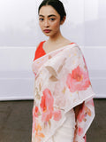 Hand painted floral saree set
