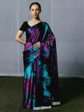 Abstract camouflage print saree set