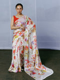 Botanic print floral saree set