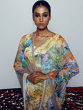 Botanical multicolor floral saree set