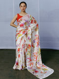Botanic print floral saree set