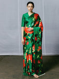 Large hand painted floral saree set