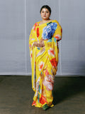 Large hand painted floral saree set