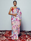 Pink floral saree set