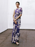 Single tone floral saree set