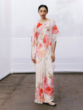 Hand painted floral saree set