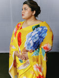 Large hand painted floral saree set