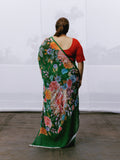 Abstract floral saree set