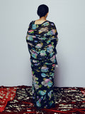Navy floral saree set
