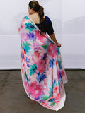 Hand painted floral saree set