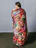 Abstract floral saree set
