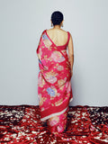 Rani floral saree set