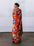 Large hand painted floral saree set