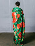 Large hand painted floral saree set