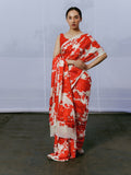 Single tone floral saree set