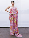 Botanic print floral saree set