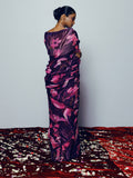 Purple floral saree set