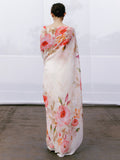 Hand painted floral saree set