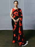 Abstract floral saree set