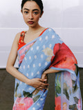 Polka floral saree set