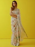 Ivory floral saree set
