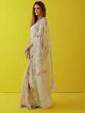 Ivory floral saree set