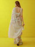 Ivory floral saree set