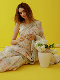 Ivory floral saree set