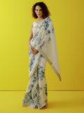 Ivory floral saree set