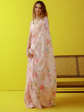Light pink floral jaal saree set