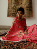 Nude Pink floral bunch saree set