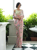 Powder Pink floral saree