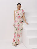 Ivory water color floral saree