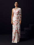 Ivory floral saree
