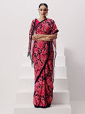 Black tonal floral saree