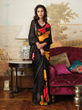 Black jumbo floral saree