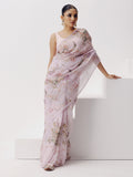 Lavender floral saree