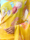 Mustard floral saree