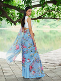 "JARDIN" silk chiffon saree