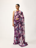 Purple floral saree