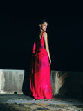 "ROUGE" printed chiffon saree