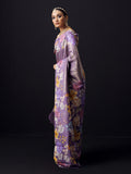 Purple Kanjivaram floral print saree