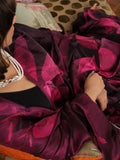 Deep wine abstract floral saree