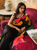 Black jumbo floral saree