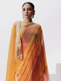 Mustard lehariya on chiffon zari border