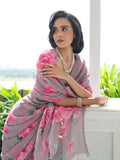 Grey floral saree